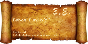 Babos Euniké névjegykártya